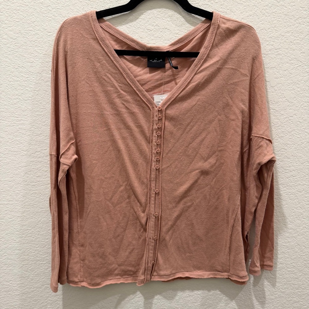 Out From Under Urban Outfitters Button Front Cardigan Top Pink XS NWT